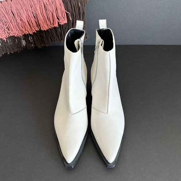 Reiss Hayworth Leather Western Style Ankle Boots White Size 7 NWB - Picture 3 of 14